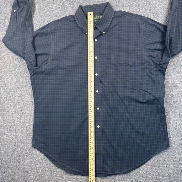 Lauren Ralph Lauren Button Down NON-IRON Shirt Men's 17.5-32/33 Blue Green Check - Picture 6 of 10
